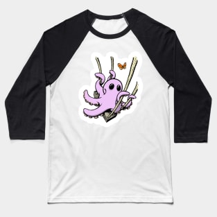 Happy Swinging Octopus Baseball T-Shirt